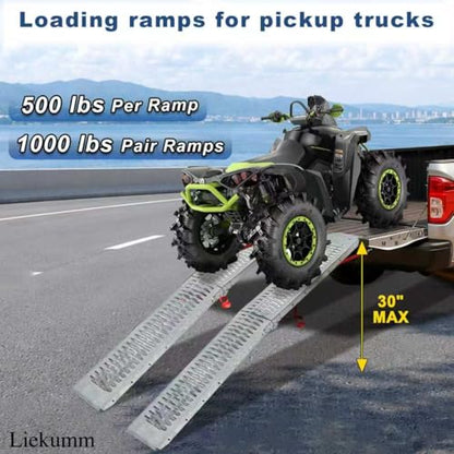 LIEKUMM 83" ATV Ramps 2-Pack, 1000 lbs Loading Ramps for Pickup Trucks - size: 83"L x 9"W（2PCS)