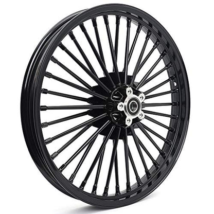 TOFR 19x2.5 Front 18x5.5 Rear Fat Spoke Wheels Rims For Harley Dyna 08-17 - color: 19x2.5 18x5.5 Black, size: Dyna 2008-2017