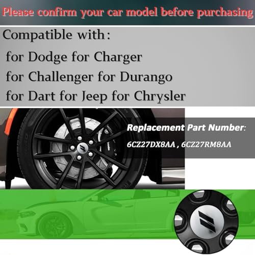 63mm=2.5 inches-Slash Wheel Center Cap Covers Hub Cap Emblem Badge Compatible with Jeep & Chrysler & Dodge Charger Challenger Durango Dart (Silver Black) - color: Silver Black