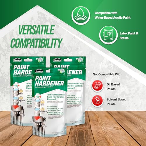 HOMESPHERE Homax Paint hardener for Disposal, Paint Drying Powder, 12 Packs