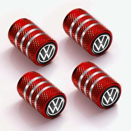 Car Tire Valve Stem Caps for Automobiles,Dust Caps Compatible with Volkswagen VW Bora Beetle Tiguan Polo Passat Jetta SEAT Car Tires，Alloy Leak-Proof Valve Cover - color: Tire-D06