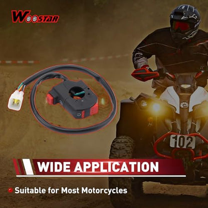 WOOSTAR 7/8" 22mm Handlebar 2 Function Right Start Switch Replacement for 125cc ATV 4 Wheeler Quad Sport Bike Dirt Pit Bike Electric Motorbike Bike - color: 2 Functions