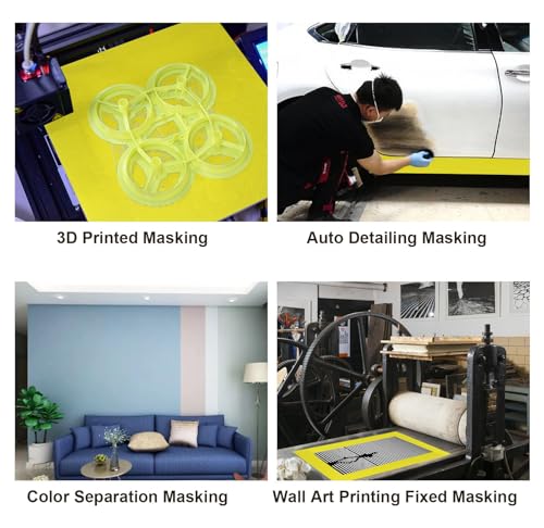 BOMEI PACK Wide Yellow Painters Tape 4 Inches x 30 Yards, 3D Tape, 3D Printing Tape for Laser Cutting, 21-Day Clean Removal Wide Masking Tape - color: Yellow