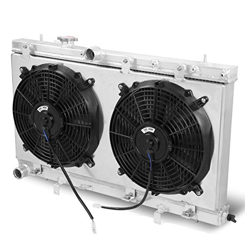 Auto Dynasty 2-Row Aluminum Radiator Compatible with Subaru Impreza, WRX, STI 2002 2003 2004 2005 2006 2007 2.0L 2.5L with 12V Fan Shroud