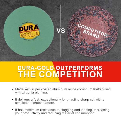 Dura-Gold 5" Green Film Sanding Discs, 150 Grit, Box of 50, Hook & Loop - size: 150-Grit