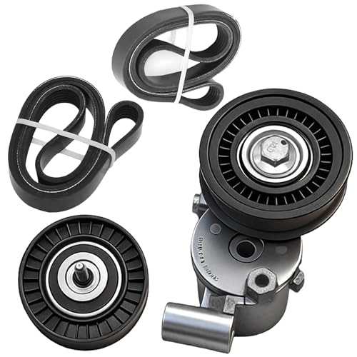 Serpentine Belt Kit with Tensioner and Idler Pulley For Ford Fusion - size: Ford Fusion (13-20)