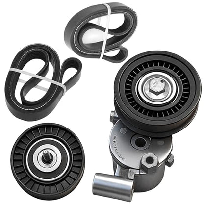 Serpentine Belt Kit with Tensioner and Idler Pulley For Ford Fusion - size: Ford Fusion (13-20)