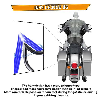 Kinglemc Crash Bar Engine Guard for Harley Touring(Black) - color: Black-Mustache
