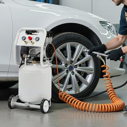 Albott 10 Gallon Electric Air Compressor, 1.8 HP Vertical Wheeled Tank - style: 10 Gal