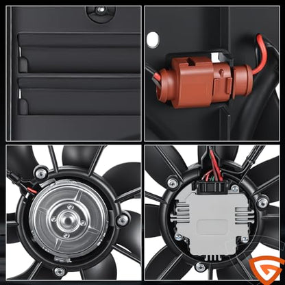 GEARLAST Radiator Fan Engine Fit for Volkswagen Jetta Tiguan Audi A3