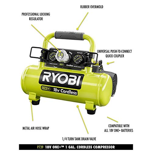 ONEAND 1 GAL. 120 PSI Portable 18V Horizontal AIR Compressor 0.5 CFM at 90 PSI
