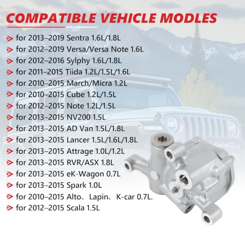1Set RE0F11A JF015E Transmission Oil Pump Assy With Valve For Sentra/Versa