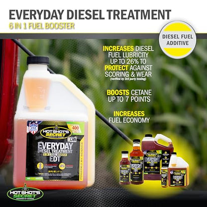 Hot Shot's Secret Everyday Diesel Treatment EDT, 4 oz 24-Pack - size: 4 Fl Oz (Pack of 24)