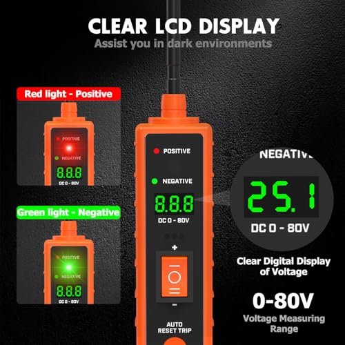 Power Circuit Probe Tester Kit, 6V-24V DC Test Light, Circuit Tester