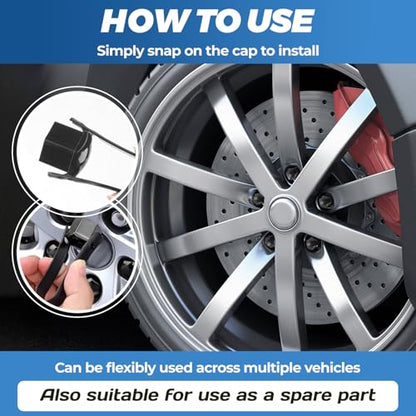 20PCS Lug Nut Covers 17mm Black Hex Lugnut Covers with Removal Tool for Protecting Decorating Wheel Bolts Automotive Exterior Accessories for Most Car Lug Nut Caps (17mm)