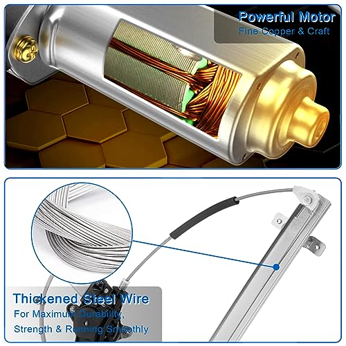 Obaee Window Regulator with Motor Rear Left Driver Side, Replace 748-980 - size: Rear Left Driver Side