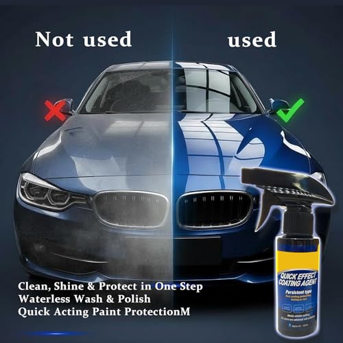 2Pack Quick Effect Coating Agent for Car, Quick Effect Coating Agent,Waterless Wash & Polish,Car Coating Spray for Shine & Protection,Quick Acting Paint Protection & Glass Cleaner(120ml+Brush+Towel)*2 - color: 2 Pack: Quick Effect Coating Agent