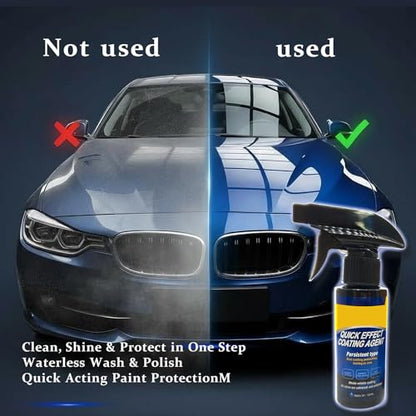 2Pack Quick Effect Coating Agent for Car, Quick Effect Coating Agent,Waterless Wash & Polish,Car Coating Spray for Shine & Protection,Quick Acting Paint Protection & Glass Cleaner(120ml+Brush+Towel)*2 - color: 2 Pack: Quick Effect Coating Agent