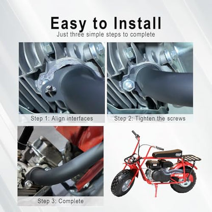 Exhaust Header Pipe Kit For Predator 212cc 224cc 196cc For Coleman CT200u CT200u-ex BT200X KT196 6.5hp Baja Warrior MB200 GX160 GX200 Clone Engine Go Kart Mini Bike Black - style: Black