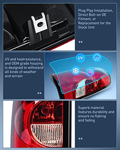 Nilight Taillight Assembly Compatible with 2003-2006 Chevy Silverado - color: Driver Side