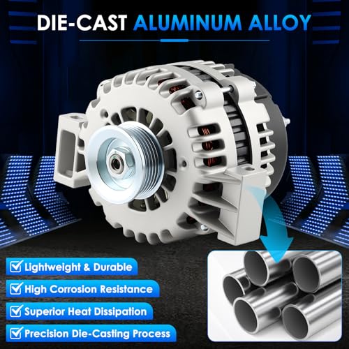 8290 Car Alternators Fit for GMC Envoy 02-05, Envoy XL XUV 04-05, for Chevrolet Trailblazer 02-05, for Buick Rainier 04-05 4.2L Automotive Replacement Alternator 10464468 15062413 400-12179 - size: #8290 Alternator
