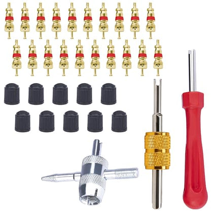 Valve Stem Removal Tool, Schrader Valve Removal Tool, Tires Repair Tool Kit - color: 33 PCS