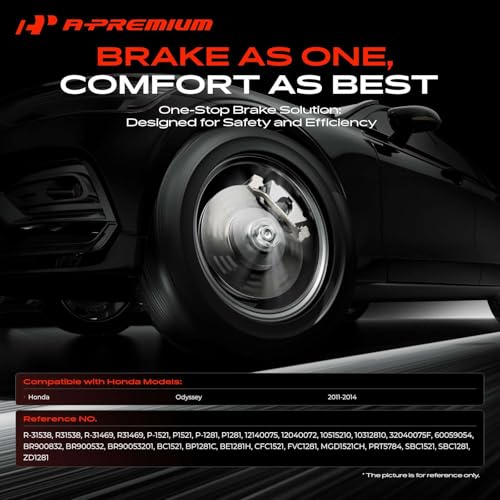 A-Premium Front Vented and Rear Solid Brake Rotors and Ceramic Pads Kit - style: 2011-2014