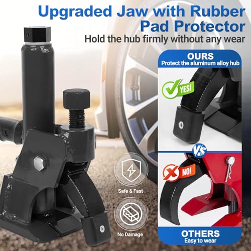 Manual Tire Bead Breaker with Handle and Rubber Pad, Fit for 38 and 42 Inches Tires Changer, Easy-Operated Manual Tire Changer for ATVs, UTVs, Tractors, Trucks, Heavy Duty Tires Car Repair (Black)