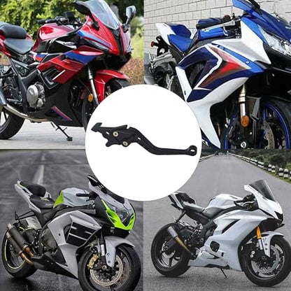 1 Pair Black Motorcycle Brake Clutch Levers, CNC Aluminum Alloy Handle Set for Scooter Motorbike, Adjustable Replacement Parts - color: Black