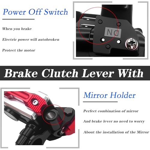 Universal Motorcycle 7/8" 22mm Handlebar Brake Master Cylinder Clutch Lever CNC Left & Right Set Compatible with Honda Kawasaki Suzuki Yamaha（ Piston Diameter 12.7mm (Red) - color: Red