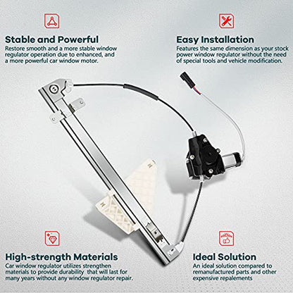 FINDAUTO Power Window Regulator for Jeep Grand for Cherokee for 2001-2004 - size: Rear Left, style: 2001-2004 for Jeep Grand for Cherokee