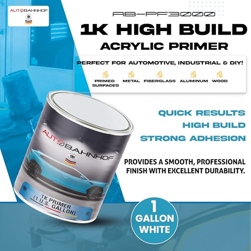 AB-PF 3000 1K Primer Surfacer White – Professional Auto & Industrial Primer, Quick Dry, High Coverage, Excellent Adhesion to Metal, Plastic, Aluminum & Primed Surfaces – 1 Gallon