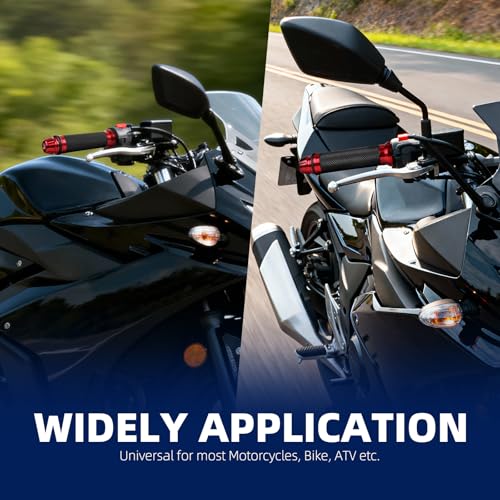 DREAMIZER 7/8 Handlebar Grips Non-Slip Motorcycle Grip w/Throttle Handle Grips Cable Clamp Compatible with Harley Honda Yamaha and More - color: Red