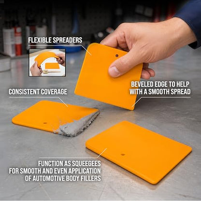 Custom Shop 4, 5, & 6 Inch Plastic Body Filler Spreader Tools