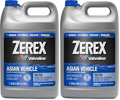 Zerex Asian Vehicle Blue Silicate and Borate Free 50/50 Prediluted Ready-to-Use Antifreeze/Coolant 1 GA (Pack of 2) - size: 1 Gallon (Pack of 2)