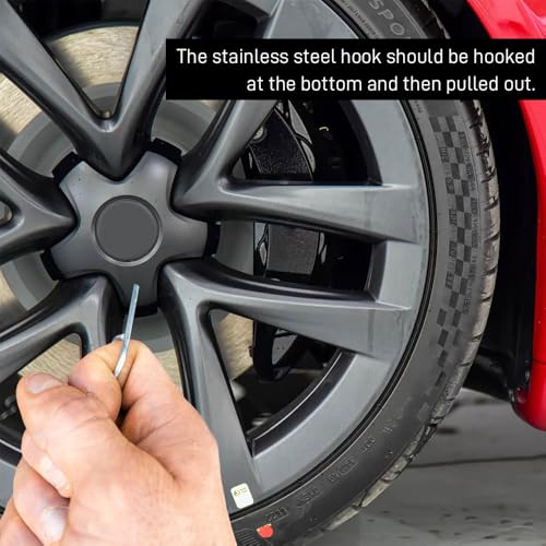 3PCS Wheel Bolt Cap Cover Removal Tool for Cars, Lug Nut Removal Tool, 3 Type Car Wheel Hub Bolt Nut Cover Remover, Auto Locking Lug Tyre Center Cap Puller & Remover Hook for Most Vehicles