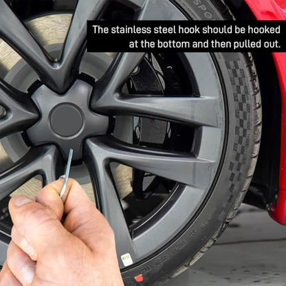 3PCS Wheel Bolt Cap Cover Removal Tool for Cars, Lug Nut Removal Tool, 3 Type Car Wheel Hub Bolt Nut Cover Remover, Auto Locking Lug Tyre Center Cap Puller & Remover Hook for Most Vehicles
