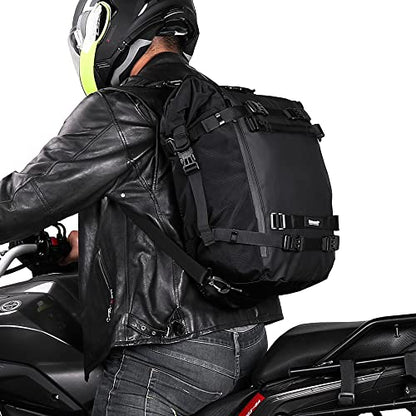 Rhinowalk Motor Saddle Bag Motorcycle Pannier Bag Waterproof Multifunctional Rear Rack Trunk Seat Bag (Black, 30L) - size: 30L