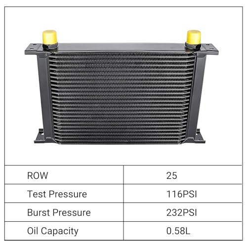 EVIL ENERGY 25 Row Oil Cooler, 10AN Engine Oil Cooler Universal - size: 25 Row