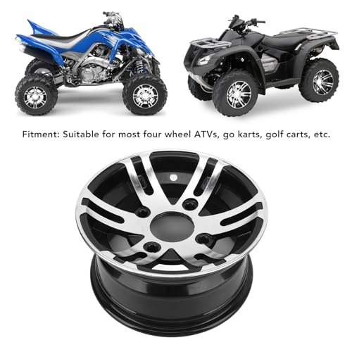 SIXRUN Aluminum Alloy ATV Wheel Rim, 10 Inch, Universal, Compatible with ATV, Go Kart, Cart, with High Strength and Chic Design (Front Wheel) - size: Front Wheel