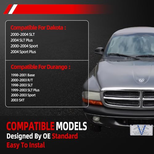 Front Passenger Side Power Window Regulator Assembly with Motor Compatible for Dodge Durango 1998-2003 Dakota 2000-2004 Right Replace 741-648 5066430AB 55256418AH - size: Front Right (Passenger Side)
