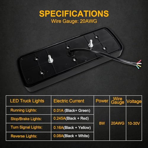 2Pcs 75 LED Truck Tail Lights Bar Kit Super Bright IP68 Waterproof - color: Tail Lights-C