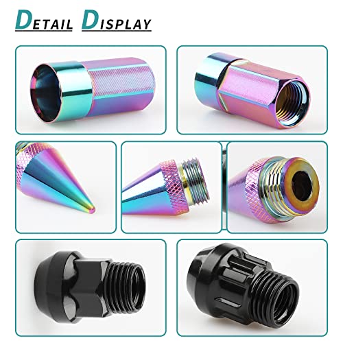 20PCS M12x1.5 Anti Theft Wheel Spikes Lug Nut - color: Neo Chrome