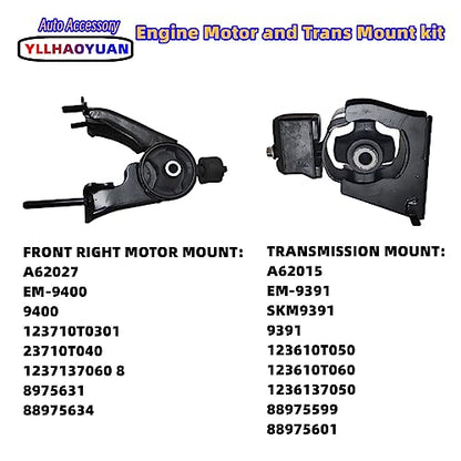 Yllhaoyuan Complete Engine Mount Set of 4 Compatible with - size: 2009-2013 Corolla 1.8L