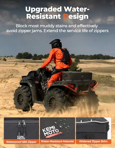 KEMIMOTO Upgrade ATV Storage Bag Rear Seat Gear Bag Four Wheeler Cargo Bag