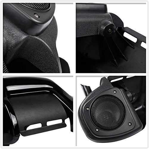 TCMT Lower Vented Fairing W/Speaker Kit Fits For Harley Touring Road King Street Glide Electra Glide Ultra-Classic Road Glide 1983-2013 - color: Vivid Black #5