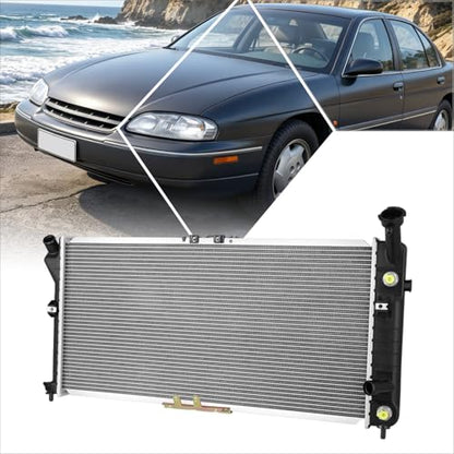 Aluminum Radiator Compatible with 1996-2001 Chevy Lumina/Monte Carlo/Oldsmobile Cutlass Supreme 3.1L 3.4L 3.8L, 1-Row High Flow Direct Fit Replacement Cooling Radiator DPI-2251 - color: 96-01 Chevy Lumina Monte Carlo Cutlass
