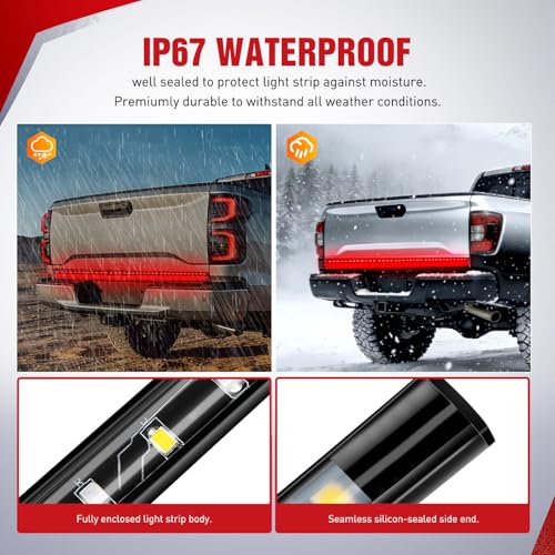 Nilight 60 Inch Truck Tailgate Light Bar 108 LED Single Row - color: 60" Tailgate Light Strip Single Row