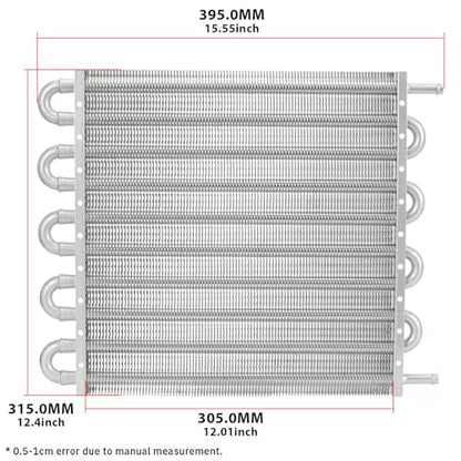 Universal 5/16" Transmission Oil Cooler Kit Aluminium alloy 10 Pass Tube & Fin Sliver - color: Sliver, size: 10 Pass