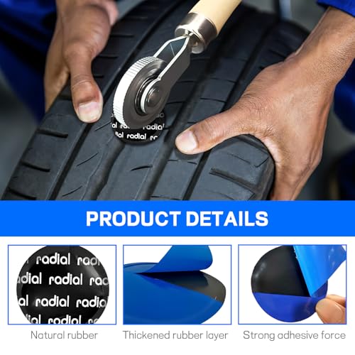 wuyaoyao 150PCS Tire Patch Kit, Dia. 1.61" (41mm) Tubeless Patches - size: 41mm-150PCS